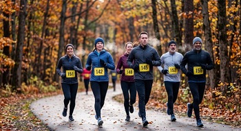 Runners training for a fall marathon